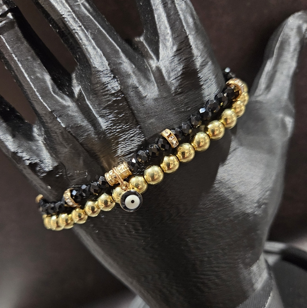 🚨5/$25 Beaded Evil Eye Bracelet & Gold Bead Bracelet